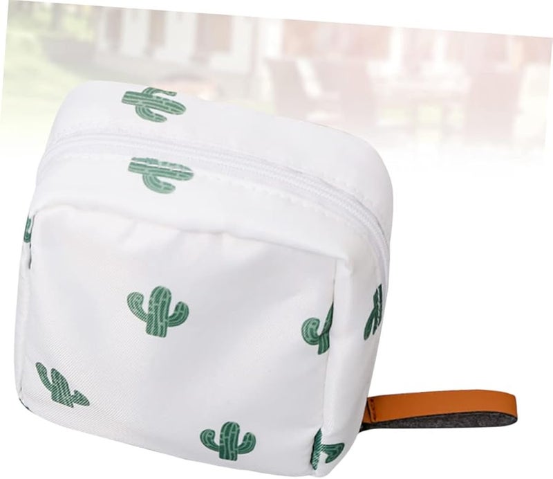 Multi Color Cactus Print Travel Makeup Bag Portable Toiletry Organizer For Women 11 5x10x6cm - Image 5